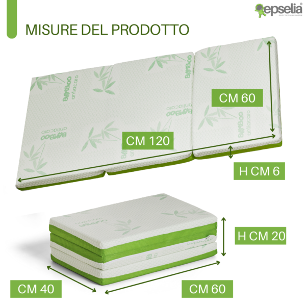 Materassino Tre Pezzi Bambù Bio - immagine 6